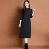 Vestido Suéter Tejido para Mujer, Nuevo Estilo Otoño e Invierno, Combinado con un Abrigo, Suéter con Cuello Semi Alto, Elegante Vestido Base de Corte A, Moderno