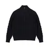 Nuevo suéter de punto para hombre de otoño e invierno con textura de punto trenzado estilo old money, cuello alto con media cremallera, venta al por mayor de fábrica transfronteriza