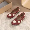 Zapatos Mary Jane de lunares estilo coreano para mujer, nuevos zapatos planos de una sola tira vintage 2026, zapatos versátiles casuales para commuting para mujer