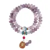 Pulseira de Contas Bodhi de Taro Roxo Duplo Círculo Contas de Ábaco Sementes de Bodhi Pulseira de Contas de Oração Budista Feita à Mão Preço de Atacado do Fabricante