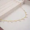 Collar de Perlas Frescas y Dulces con Borlas, Cadena para Clavícula para Mujer, Cadena Fina con Borlas, Set de Mini Collar de Perlas y Pulsera