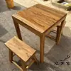 Mesa de Centro y Sillas Vintage, Mesa de Comedor Vieja de Madera de Olmo, Mesa Cuadrada Retro Original de Madera Maciza Desgastada, Taberna, Restaurante de Hot Pot, Mesa y Sillas para Casa de Huéspedes
