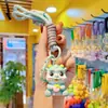 Llavero de dragón de dibujos animados del Año del Dragón para mujer, lindo, cadena para teléfono móvil de resina, muñeco de dragón fresa, pulsera, llavero, colgante para bolso