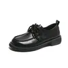 Zapatos Pequeños de Cuero Estilo Británico para Mujer 2026 Otoño Nuevos Puntera Redonda Antideslizantes Suela Suave Zapatos de un Solo Color Estilo Pequeño Chanel Mocasines de Moda