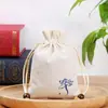 Bolsa de Lona Fina de Algodão, Saquinho, Bolsa Vazia, Saquinho, Bolsa Lótus, Armazenamento Algodão e Linho Cordão Aba Bolso Calças Atacado