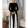 Vestido transfronterizo 2024 europeo y americano de primavera y verano nuevo de tirantes en contraste de hilo de doble capa INS Ocio Suelto Vacaciones Ropa de mujer