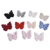 Parche de Tela de Organza Bordado 3D de Mariposa de Doble Capa de Color Sólido Parche Decorativo de Mariposa de Malla para Ropa Accesorio de Mariposa