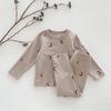Conjunto de Pijama Infantil Primavera e Outono Bebê Roupas 100% Algodão Roupas de Outono de Manga Longa e Calça Longa Conjunto de Duas Peças Pijama para Meninos