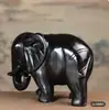 Adorno de elefante de jade obsidiana natural para sala de estar decoración del hogar, decoración de elefante que atrae agua y riqueza, adorno de jade de regalo