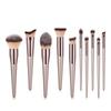 Brochas de Maquillaje de Color Champagne de 10 Piezas Superventas Transfronterizas para Principiantes Set de Brochas de Maquillaje de Mango de Madera de 10 Piezas
