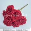 Flores de Boda Serie Roja, Flores Artificiales para Decoración de Escena, Flores para Decoración de Pasillo de Salón de Bodas de Hotel, Rosas, Hortensias, Flores Falsas
