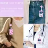 Porta-credencial retráctil del fabricante en stock con clip de cereza para insignia, porta-tarjeta de identificación vertical con impresión UV, funda protectora para tarjeta de campus