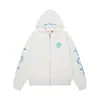 Moletom com capuz e estampa de letras estilo gótico, modelagem solta casual, marca de moda europeia e americana, jaqueta masculina com zíper, roupa esportiva