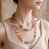 Collar Largo Irregular de Acrílico, Estilo Festivo, Versátil, Diseño de Nicho, Cadena para Clavícula Texturizada, Joyería para Mujer al por Mayor