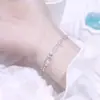 Pulsera Doble Ciudad de Plata de Ley S925 con Perlas Redondas Esmeriladas de Gypsophila para Niñas, Lujo Accesible, Exquisitos Brazaletes de Apilamiento de Nicho