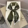 Novo Lenço Longo 2025 Seda Estampado Dupla Face Lenço Elegante Moda Verão Cinto Decorativo Lenço