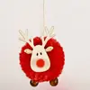Colgante de Reno de Fieltro Navideño Regalo Creativo Nuevo Colgante de Reno Colgante de Pompones Navideños Artesanía en Madera