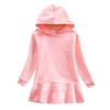 2026 Primavera e Outono Novo Vestido Moletom com Capuz Infantil Desenho Animado Menina Bebê Transfronteiriço Casual Vestido Elegante