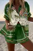 Estampado Digital Personalizado Europeo y Americano Transfronterizo Nuevo Conjunto Casual de Dos Piezas para Mujer Pod