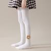 Calcetines infantiles con lazo floral, medias de malla, leggings de otoño e invierno para niñas, ropa exterior blanca, calcetines nuevos de princesa