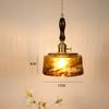 Lâmpada Nostálgica Retrô de Latão e Vidro Âmbar Personalizada Estilo Wabi-Sabi B&B Quarto de Cabeceira Restaurante Bar Entrada Lustre