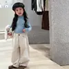 Camiseta básica de punto con cuello semialto de encaje estilo dulce para niñas, suéter ajustado para niños, top interior de otoño e invierno