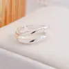 Anel Aberto com Textura Plissada Irregular para Mulheres, Estilo Minimalista Vintage, Anel de Luxo Leve, Joia Personalizada Empilhável da Moda