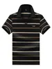 Camisa Polo de Manga Corta con Cuello Campana a Rayas para Hombre, Ropa Casual de Verano para Padres de Mediana Edad, Top Casual a Rayas Bloque de Color con Letras