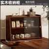 Gabinete de almacenamiento para encimera de cocina con puertas, estante de almacenamiento para condimentos, estante de almacenamiento por capas, gabinete multifuncional