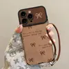 Cordón con Lazo Adecuado para Funda de Teléfono Móvil Iphone16Promax Serie Apple 17 15 Ventana Grande Cuero 14 Mujeres