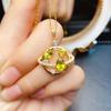 Atacado de Fábrica Popular Pingente de Peridoto Natural Prata S925 Inlaid Pedra Principal 5*7 Joias de Luxo Venda Direta da Fábrica