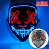 Máscara Halloween Luminosa Transfronteriza El Luz Fría Negra Forma de V Cara de Fantasma de Terror Accesorios de Fiesta Danza Led