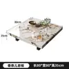 Mesa de Café Flotante Cuadrada de Lujo Ligero Minimalista Italiano Mármol Marrón Venecia Sala de Estar Hogar