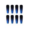 Parche para uñas postizas con degradado azul y negro, para ballet, acabado, impermeable, extraíble
