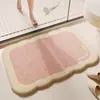 Alfombra de Forma Irregular Felpudo Antideslizante para Entrada de Baño Cachemir Sintético Alfombrilla Absorbente para Pies Alfombrilla para Inodoro Alfombrilla de Separación Húmedo y Seco para Baño
