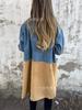 Amazon 2024 otoño e invierno nuevo moda transfronteriza europea y americana comercio exterior traje de mujer con cuello de solapa costura de mezclilla largo exterior