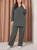 Fábrica de Origem Exportação Transfronteiriça Moda Feminina Plus Size Casual Conjunto de Duas Peças Coleção de Liquidação