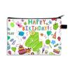 2025 Feliz Cumpleaños 1-12 Meses Bolsa de Regalo Neceser Plegable para Mujer Bolsa de Dulces Almacenamiento Lavado