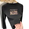 Camada base redonda para meninas, uma camiseta de manga comprida super fofa e casual para outono e inverno, perfeita como camada interna para crianças mais velhas, proporcionando calor