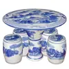 Juego de Mesa y Taburetes de Cerámica China de Una Mesa y Cuatro Taburetes para Patio Balcón Mesa de Té de Ocio Set de Adornos de Jardín para Exteriores Suministro Directo de Fábrica