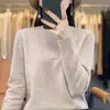 Malha feminina de gola redonda, nova coleção outono e inverno 2026 da Coreia, suéter simples e versátil, pulôver para usar no dia a dia, camada base