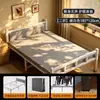 Cama plegable para la hora del almuerzo, madera maciza, no requiere montaje, cama individual, resistente y duradera, adecuada para apartamentos de alquiler, hogares y como una cama plegable simple para niños.