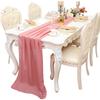 Estilo Europeu e Americano Transfronteiriço Amazon Chiffon 100D Caminho de Mesa Decoração de Casamento Mesa de Assinatura de Luxo