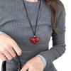 Collar Lazo Rojo Ankola para Mujer Estilo Nuevo 2024 Diseño Elegante Nicho Dulce Combinable Distintivo Cadena para Suéter