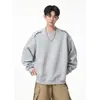 Top Casual de Manga Larga a Cuadros Huecos con Cuello Redondo, Estilo Retro Americano, Nuevo para Otoño 2026 - Algodón Chino de 400G con Tacto de Alta Gama