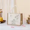 Bolsa de Patchwork de Lona, Bolsa de Yute para Niños Personalizada de Graffiti DIY, Bolsa de Regalo sin Estampar, Bolsa de Lona