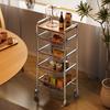Estantería de almacenamiento móvil para aperitivos, de madera de haya, para el hogar, de estilo antiguo, para sala de estar, de pie, multicapa