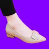Novos sapatos femininos de moda de couro macio de camada única, sapatos femininos de boca baixa com salto grosso e sola macia, sapatos de couro femininos de bico fino, sapatos casuais, sapatos formais