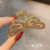 Presilha de Garra Média Brilhante de Liga Metálica Presilha Tubarão Penteado Semi-Preso Parte de Trás da Cabeça Acessório de Cabelo Estilo Coreano Garra de Cabelo