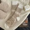 Meias de terry grossas forradas com fleece para outono e inverno, meias longas respiráveis para homens, meias de dormir resistentes ao frio